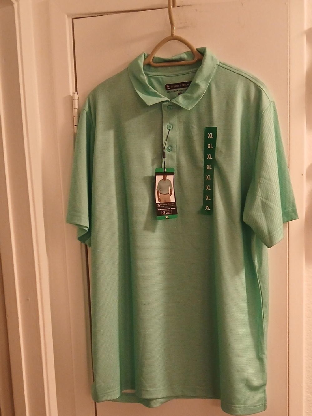 Pebble Beach Dry -Luxe Performance Mint Green Men’s Polo Shirt XL